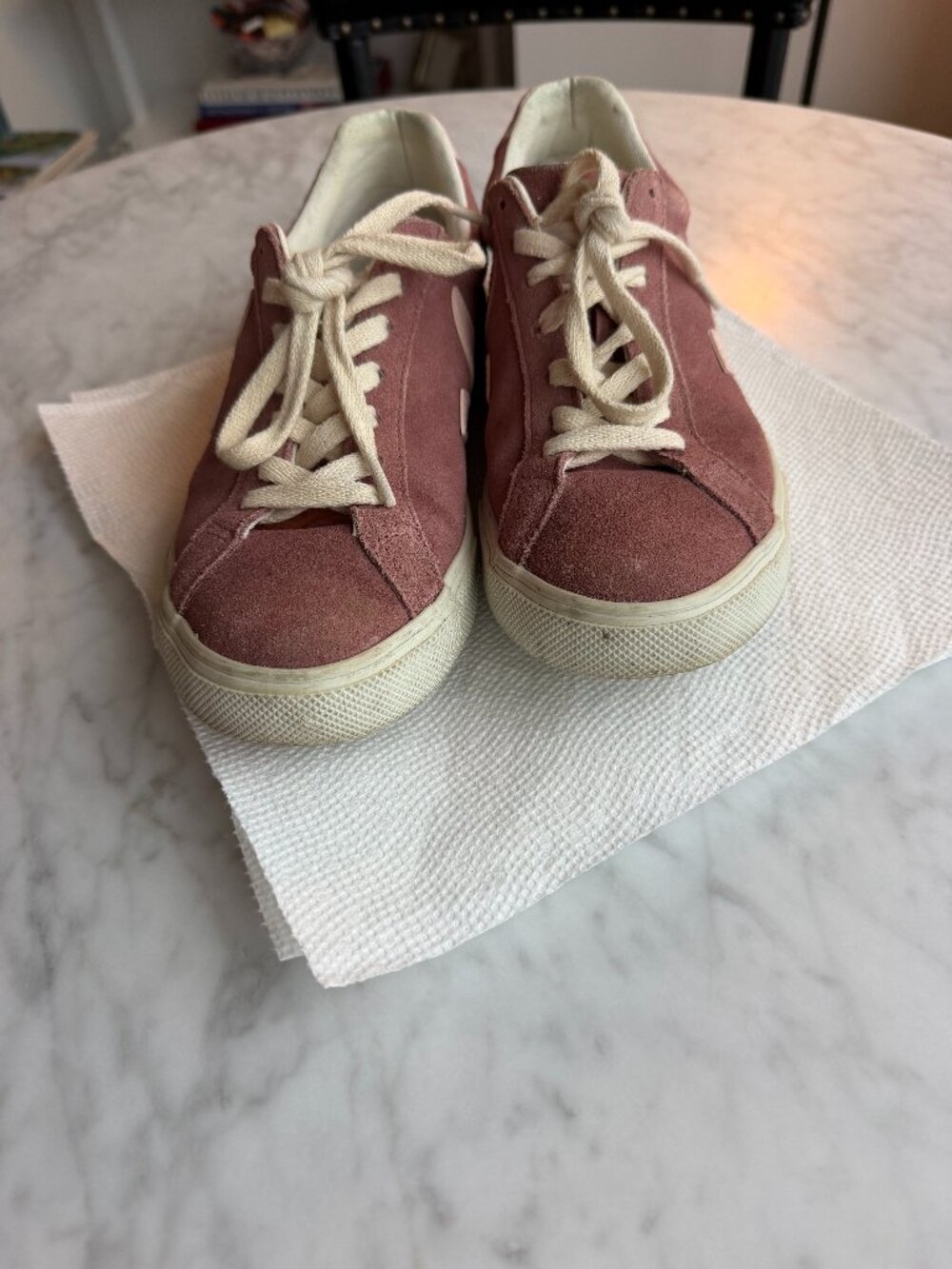 Veja Rose Colored Suede Sneakers